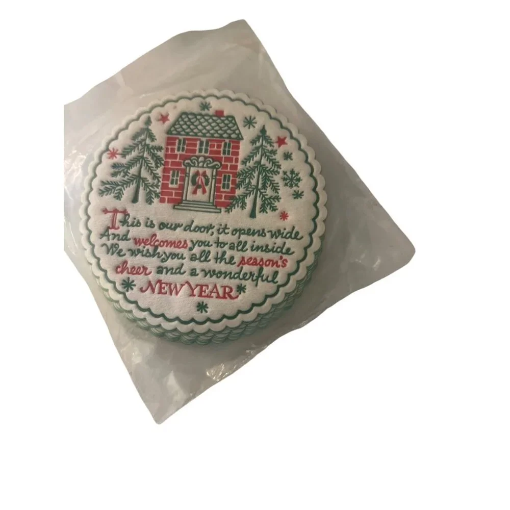 Vintage 12 Rust Craft Brownie Christmas Coasters Drip Proof Wax Back Estate NEW
